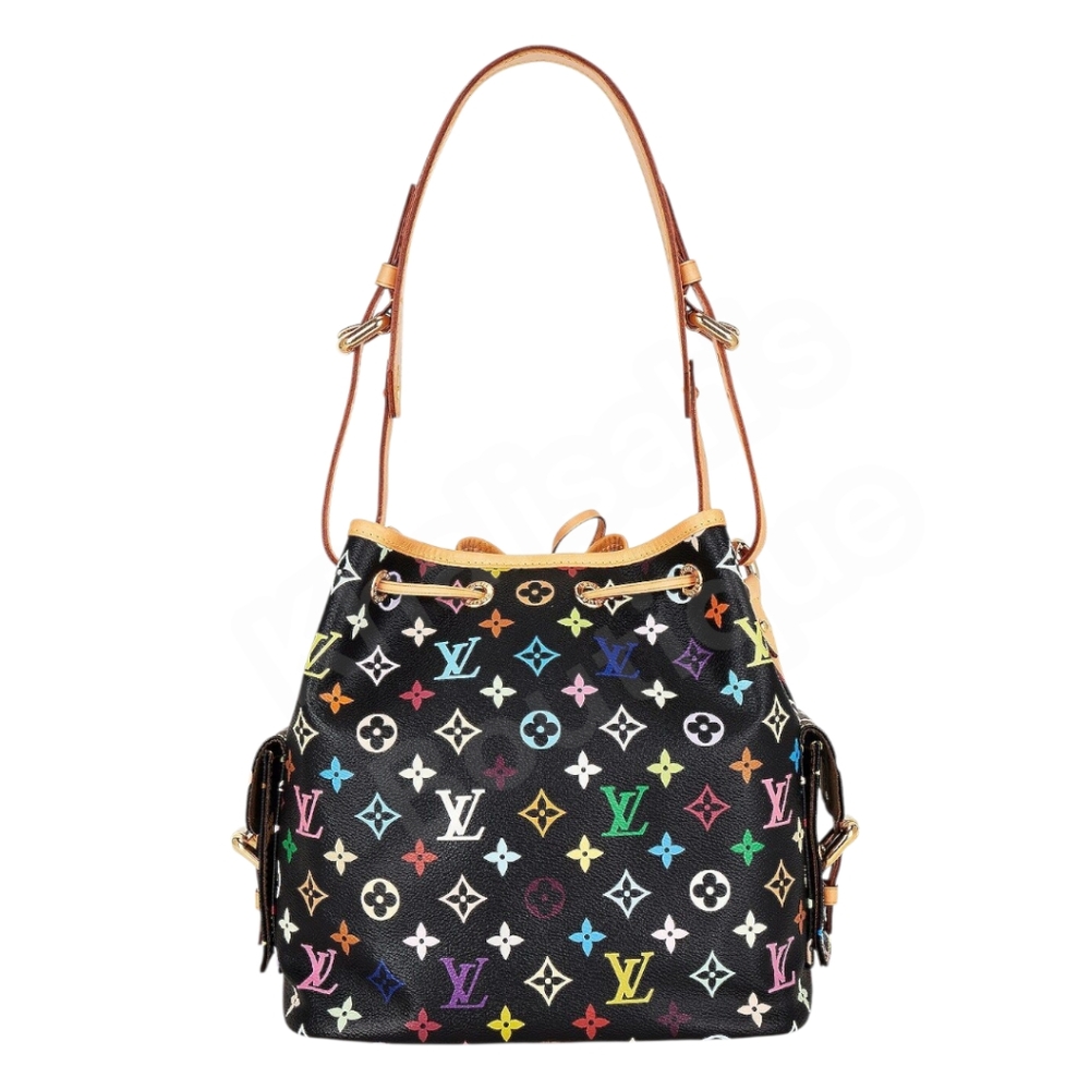 Rare Louis Vuitton LV Black Petit Noe Multicolor Monogram Bag X Takashi Murakami - Picture 4 of 16